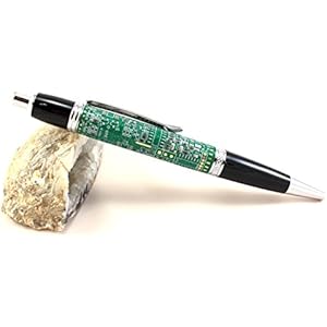 Klickkugelschreiber aus einer echten Platine in Chrom.