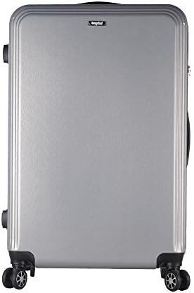 EFORINK ABS Hardshell Luggage Suitcase Travel Trolley 4 Wheel Spinner Lightweight Cabin Luggage ( 28", Silver ) 
