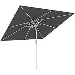 paramondo Interpara Parasol| Parasol pour Jardin et Balcon| 3 x 3m (carré/Gris) / Armature (Argent)