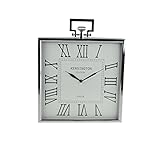 Tischuhr Wanduhr 35x43x6 weiß oder schwarz Kensington Station Metall Standuhr, Farbe:weiß