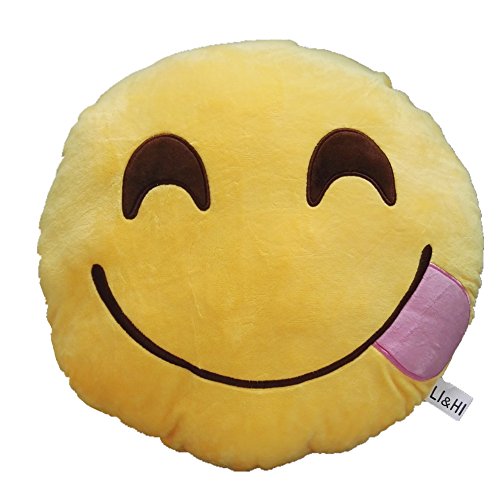 LI&HI Emoji Lachen Emoticon Kissen Polster Dekokissen Stuhlkissen Sitzkissen Rund(Hunger) - 5