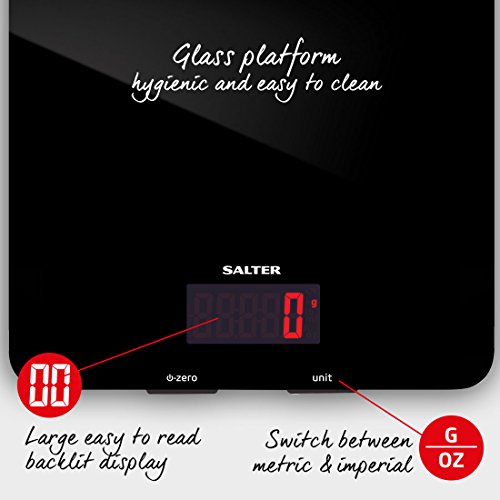 Salter 1150 BKDR Elektronische Küchenwaage aus Glas - 6