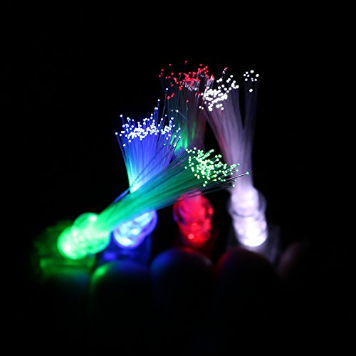COM-FOUR® LED Fingerlichter mit leuchtendem Fiberglas im 8er-Set - 4