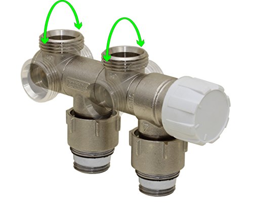 Buderus Ventil-Armaturen Set Multiblock Universal Eck- und Durchgangsform inkl. Thermostatkopf - 3