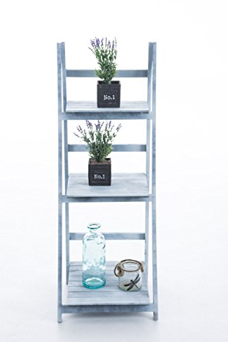 CLP Leiterregal, Treppenregal YANA, 3 Böden, dekoratives Holz-Regal ca. 110 x 40 x 40 cm grau - 3