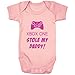 Xbox One Stole My Daddy Baby Vest. (3-6 months, Pink Vest - Fuchsia Vinyl)