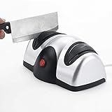  Afilador De Cuchillos Eléctrico, Piedra De Afilar Rápida Multifunción, 2 Etapas De Afilado Rápido, Adecuado para Cuchillos De Cocina, Tijeras, Destornillador ... (A)
