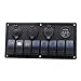 Produktbild Auto-Bootsschalter - Kingwo Voltmeter 8 Gang Wasserdichtes Marine Blue Led Switch Panel mit Power Socket Voltmeter Mit 1 x Switch Panel, 2 x Rahmen, 1 x vorgedruckte Etiketten, 6 x Edelstahl Schraube