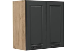 ‎VICCO Vicco Hängeschrank R-Line, hängender Küchenschrank, Anthrazit Landhaus, 60 cm