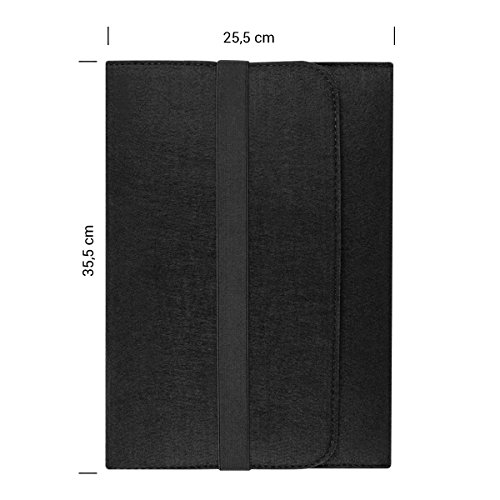 kwmobile Laptoptasche Filz Sleeve für Sony Vaio Pro 13 – Notebook Tasche Schutzhülle Laptop Case Hülle in Schwarz mit Innentaschen - 2