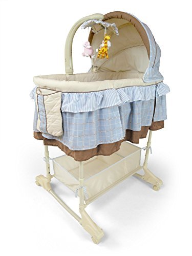 BEST FOR KIDS 4 in 1 cradle with melody, vibration, , night lamp and swing with switch control (Blue)