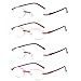 Produktbild HAOHAOWU Komfortable Lesebrille, randlose Lesebrille Diamant-Schneide Blu-Ray Hochauflösende Anti-Rutsch-Tempel,4Pack,+3.5
