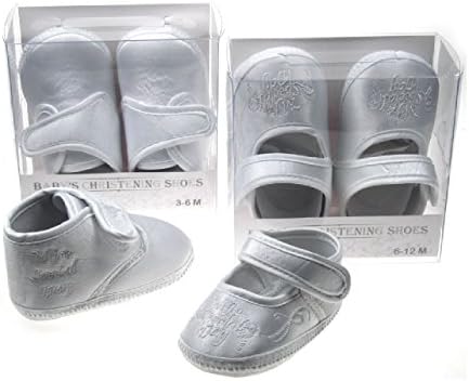 BNWT Babys White Ivory Girls or Boys Satin Look Christening Party Baptism Shoes (6-12 Months, Girls White)
