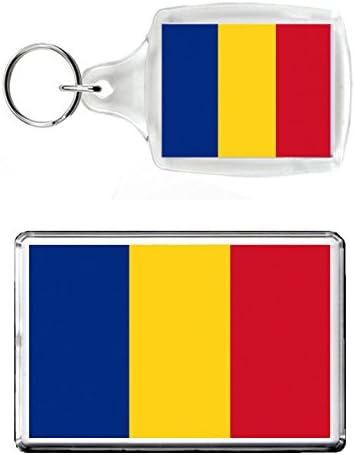 ROMANIAN ROMANIA FLAG - KEYRING &amp; JUMBO FRIDGE MAGNET