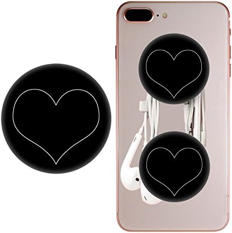 Mobile Phone Holder,Expanding Stand Grip Pop Mount Socket for Smartphones iPhone and Tablets - Black love peach
