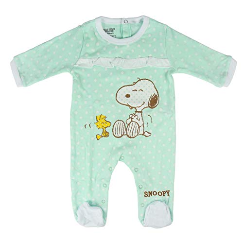 CERDA ARTESANIA Baby Girls' Pelele Snoopy Footies, (Turquoise C), One (Size: 18M)