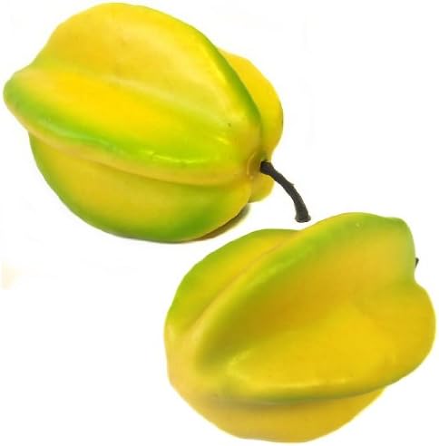 2 Artificial Star Fruit - Decorative Plastic Fruit - By UKGD