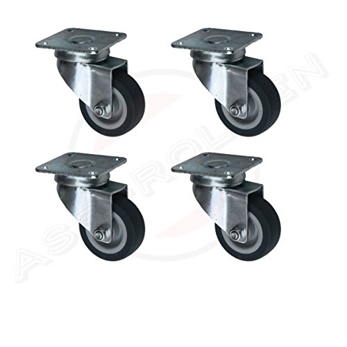 4 Stück 50 mm Apparaterolle Transportrolle als Lenkrolle Möbelrolle TK 160 kg