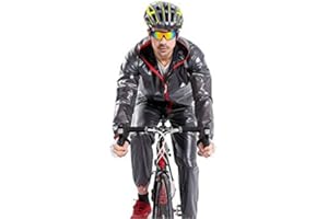 Comcrib Giacca Antipioggia in Bicicletta Cappotto Antipioggia Impermeabile Tappo Antipioggia Traspirante Resistente all'usura con zip Capispalla da Esterno per Donna