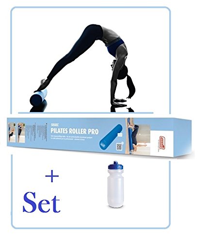 SISSEL Pilates Roller Pro - (Blau -100 cm) mit Trinkflasche als SET, für Anfänger und Fortgeschrittene **NEU**