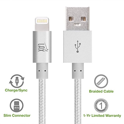 Apple Zertifiziertes Ladekabel, Apple Lightning, extra langes 3m Ladekabel, iPhone 7, 7, Plus, SE, 6s 6 Plus 5s 5c 5, iPad Pro Air 2, iPad mini 2 3 4, silber LAX Gadgets - 2