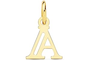 INMACULADA ROMERO IR Colgante oro 18k letra A mayúscula 11mm. doble tira calada lisa