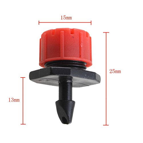 KING DO WAY 100tlg Bewaesserung Micro-Drip Tropfer Regulierbar Endtropfer Wasserspender 1/4“ - 5