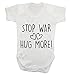Stop war hug more baby vest bodysuit babygrow