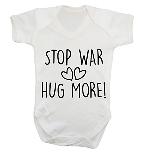 Stop war hug more baby vest bodysuit babygrow