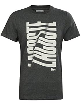 Lacoste TH8025 Herren T-Shirt mit Lacoste Logo Druck, Rundhals, Kurzarm, Regular Fit, 100% Baumwolle