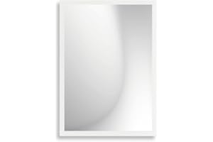 Infantasie 'Claudia' Wandspiegel 40x50 cm Spiegel mit Rahmen | Weiss Matt | Moderner Spiegel mit Holzrahmen | Inkl. Wandmontagematerial - Montage vertikal oder horizontal