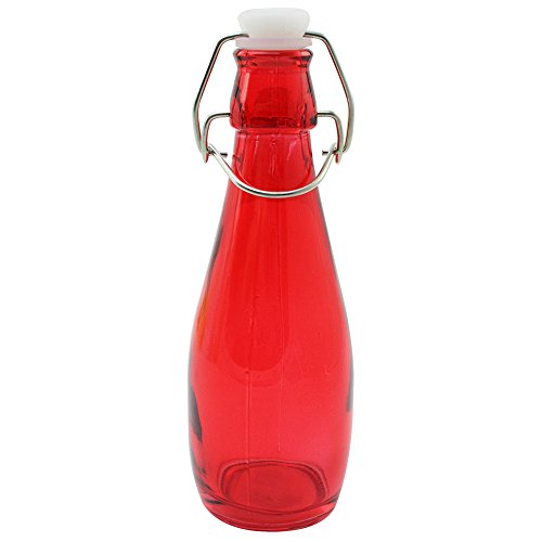 COM-FOUR 4er Set Deko-Glasflasche mit Schnappverschluss, in verschiedenen Farben - 6