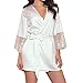 Produktbild Frauen Spitze Nachthemd, Unterwäsche Patchwork Lang Ärmel Nachthemd Kimono Satin Geschenk für Liebhaber Plus Größe Sling Versuchung Pyjamas Hosenträger Dessous Babydolls Kostüm Schwarz Roben