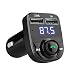 Produktbild Big-Mountain Drahtloser Bluetooth Transmitter | Wireless Radio Adapter Dual USB Ladegerät | LCD MP3 Player Freisprecheinrichtung Auto Car Kit FM Übermittler (Schwarz)