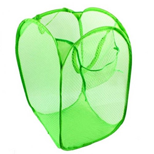 Große Faltbare Wäschekorb Wäsche Wäschetonne Waschen Tasche Mesh-Lagerung - Grün