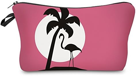 LiaosizeWomen Girls Flamingo Printed Makeup Pouch Cosmetics Toiletry Bag Coin Purse School Pencil Case (Purple)
