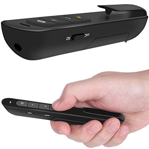 Wireless Presenter, DinoFire Hyperlink Volume Control USB PowerPoint Presenter Clicker Presentation Remote Control RF 2.4GHz