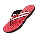 Produktbild L-X Unisex Erwachsene Flip Flops Thongs Sandale Stilvolle Sport Sommer Große Größe Mode Freizeit Strand Schuhe Massage Sohlen Bad Schuh, rot, 44 EU