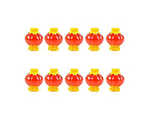 JwlqAy Draußen Drinnen Miniatur DIY Fee Garten Micro Landschaft Neujahr Segen Puppe Laterne Feuerwerkskörper für Neujahr (Rot)