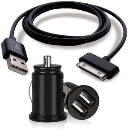 TheTransporterUK - 3M Metre/Meter Extra Long (Black) Data Sync USB Charger Cable + Dual Port Car USB Charger For Samsung Note 10.1 N8000 N8110 Samsung Galaxy Tab 2 10.1 P5110 &amp; 7.1