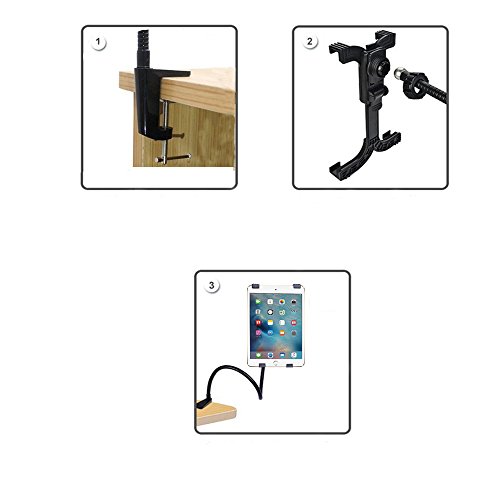 Tablet Halterung , Ipad halterung 360 Grad Desktop-Ständer Drehbar Flexibel Winkel verstellbar universal Tablet schwanenhals halterung für iPad/iPad Mini/iPad 2/3/4/iPad Air/Air 2/pro Samsung Tab(7-10 inches)-1 pcs 2 in 1 Eingabestift Stylus - 6