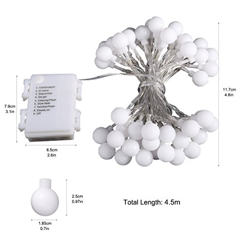 B-right® 40 LEDs Globe Lichterkette, LED lichterkette bunt, Globe String Licht Sternenlicht, Innen- und Außen Deko Glühbirne, Weihnachtsbeleuchtung für Weihnachten / Hochzeit / Party/Weihnachtsbaum. - 2