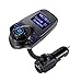 Produktbild COOSA Bluetooth FM Transmitter Universal KFZ Auto Radio Adapter Handsfree Car Kit mit Mikrofon und 1.44 Zoll Display und USB Car Charger, Auto-Ladegerät für Handys, iPhone Samsung usw. (Blau)