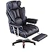 Produktbild YGB Bürostuhl Gaming Chair,E-Sports-Stuhl Schreibtischstuhl Drehstuhl Sportsitz Ergonomischer PU Leder mit Fußstütze Geeignet Für Hotelbüro Schlafzimmer Computerstuhl (Schwarz), Blue
