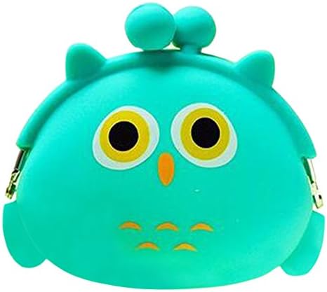 Fixuk Kawaii Xmas Birthday Gift Cartoon Animal Silicone Jelly Coin Purse Mini Wallet size Owl#