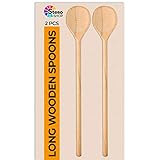 cuchara de palo mas grande del mundo  Cucharas de madera grandes - Utensilios de madera extra largo - para mezclar agitadores hornear servir utensilios de cocina cuchara de madera - cucharas de madera de mango largo