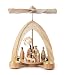 Produktbild Pyramide modern Christi Geburt, naturfarben, für Teelichter, von DREGENO SEIFFEN 27 cm – Original erzgebirgische Handarbeit