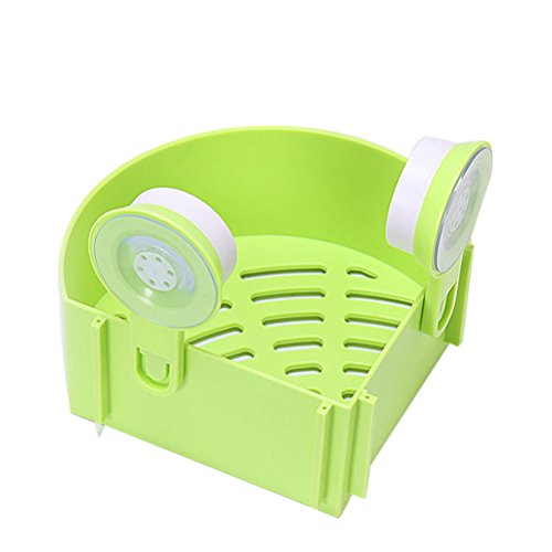 NUOLUX Bathroom Wall Corner Suction Cup Triangle Storage Shelves Rack (Green)