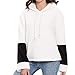 Produktbild Hanomes Damen pullover, Frauen Herbst Winter Langarm mit Kapuze Panelled Sweatshirt Pullover Bluse Tops