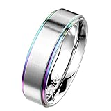 Ein schlichter und frecher Freundschaftsring in silber mit einem Bandaufsatz in gebürsteter Optik